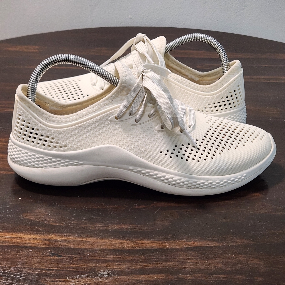 Crocs LiteRide 360 Pacer Sneakers Ivory Women's Size 9 Comfort Walking Shoes - Picture 3 of 10